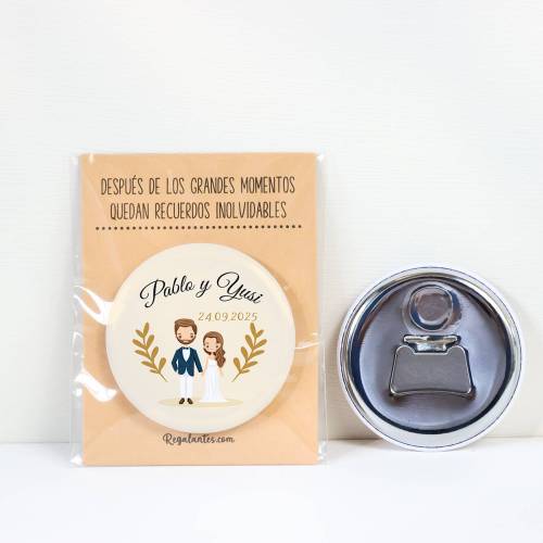 Abridor con imán personalizado modelo Trigo detalles boda - Abridor Imán Personalizado Boda