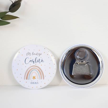Abridor con imán personalizado "Arcoíris" detalles bautizo - Abridor Imán Personalizado Bautizo