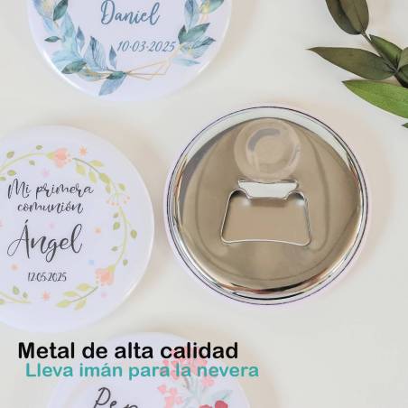 Abridor con imán personalizado "Alonso" detalles comunión - Abridor Imán Personalizado Comunión