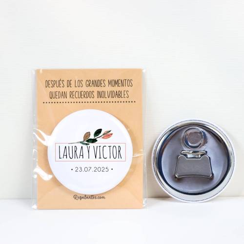 Abridor con imán personalizado "Ocaso" detalles boda - Abridor Imán Personalizado Boda