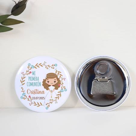 Abridor con imán personalizado "Cristina" detalles comunión - Abridor Imán Personalizado Comunión