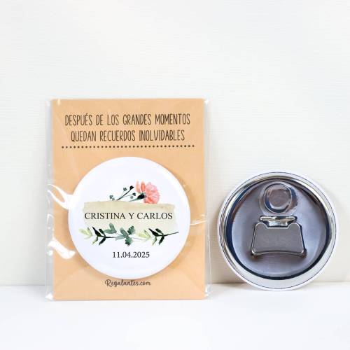 Abridor con imán personalizado "Luna" detalles boda - Abridor Imán Personalizado Boda