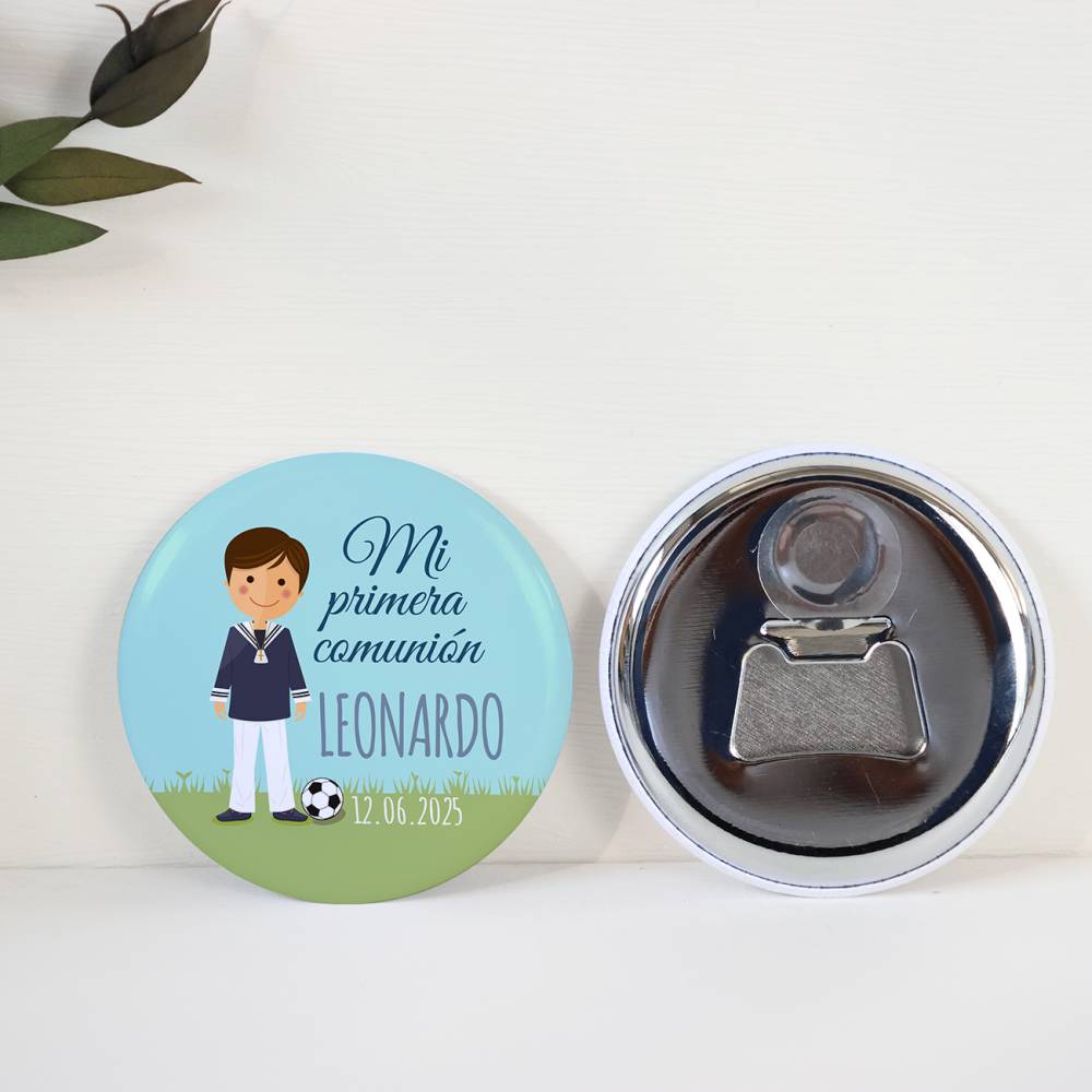 Abridor con imán personalizado "Fútbol" detalles comunión - Abridor Imán Personalizado Comunión