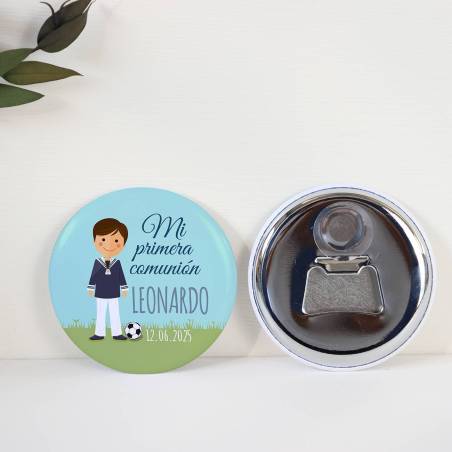 Abridor con imán personalizado "Fútbol" detalles comunión - Abridor Imán Personalizado Comunión