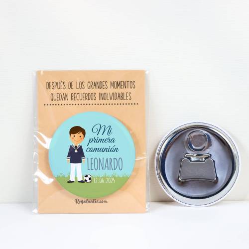 Abridor con imán personalizado "Fútbol" detalles comunión - Abridor Imán Personalizado Comunión