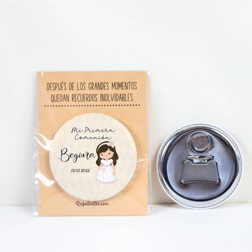 copy of Abridor con imán personalizado "Beige Niña" detalles comunión - Abridor Imán Personalizado Comunión