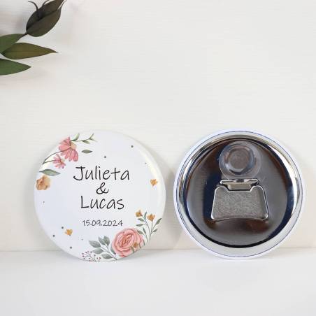 Abridor con imán personalizado "Paz" detalles boda - Abridor Imán Personalizado Boda