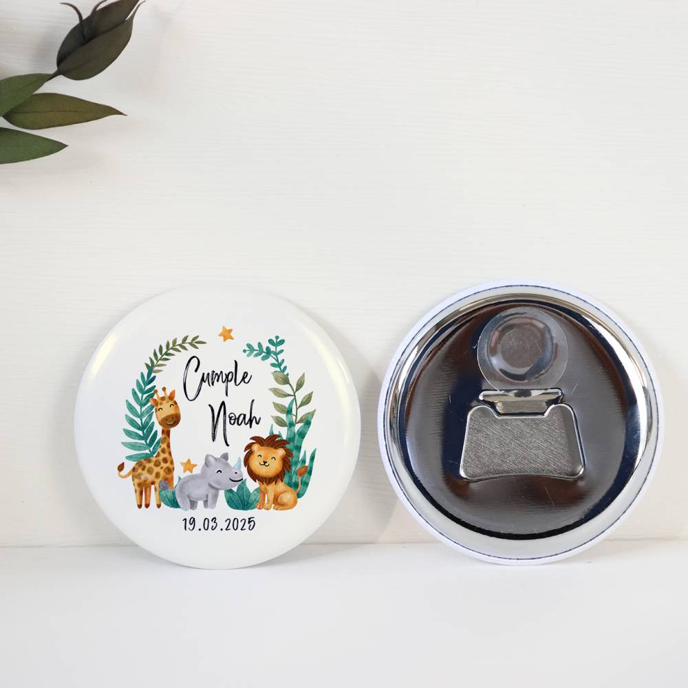 Abridor con imán personalizado "Selva cumple" detalles cumpleaños - Regalos personalizables cumpleaños