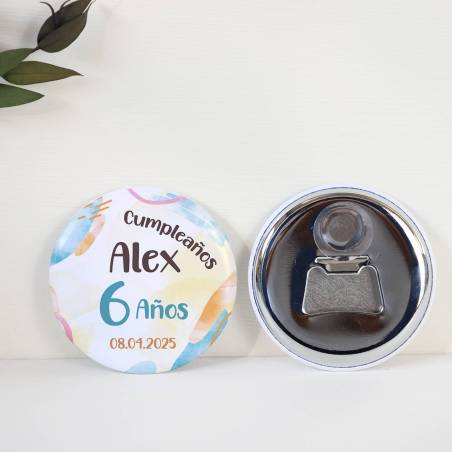 Abridor con imán personalizado "Colores" detalles cumpleaños - Regalos personalizables cumpleaños