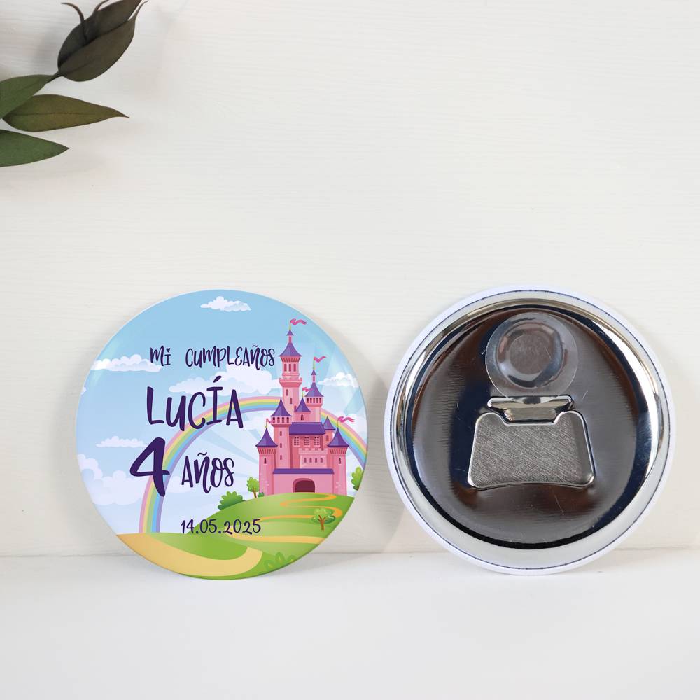 Abridor con imán personalizado "Princesas" detalles cumpleaños - Regalos personalizables cumpleaños