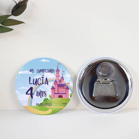 Abridor con imán personalizado "Princesas" detalles cumpleaños - Regalos personalizables cumpleaños