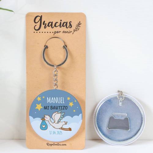 Llavero con abridor personalizado "Marcelo" Detalles bautizo - Llaveros Abrebotellas Personalizados Bautizo
