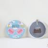 Llavero con abridor personalizado "Gemelas nubes" Detalles bautizo - Llaveros Abrebotellas Personalizados Bautizo