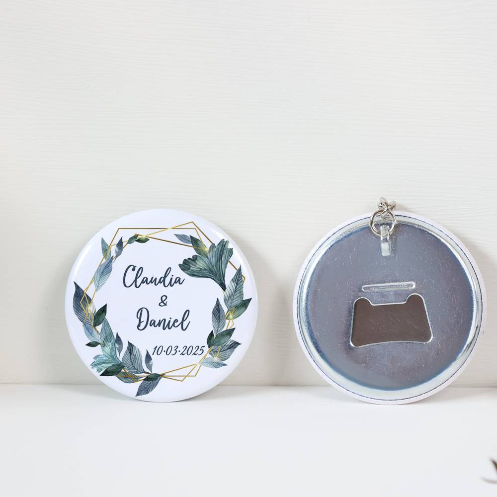 Llavero con abridor personalizado "Diana" Detalles de boda - Llaveros Abrebotellas Personalizados Boda