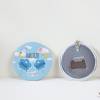 Llavero con abridor personalizado "Gemelos nubes" Detalles bautizo - Llaveros Abrebotellas Personalizados Bautizo
