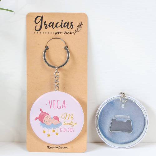 Llavero con abridor personalizado "Dreams" Detalles de bautizo - Llaveros Abrebotellas Personalizados Bautizo