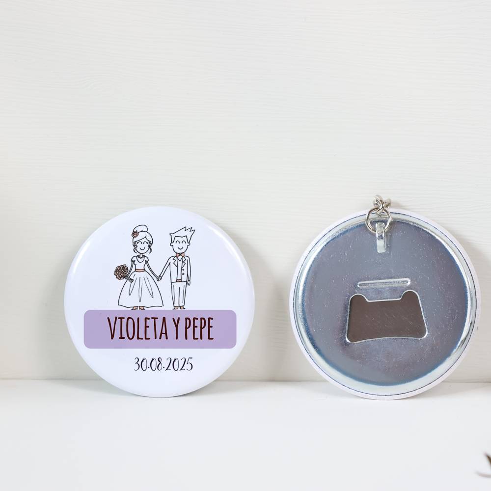 Llavero con abridor personalizado "Kilij" Detalles de Boda - Llaveros Abrebotellas Personalizados Boda