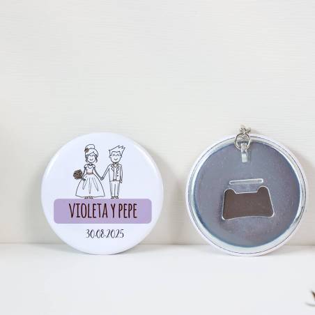 Llavero con abridor personalizado "Kilij" Detalles de Boda - Llaveros Abrebotellas Personalizados Boda