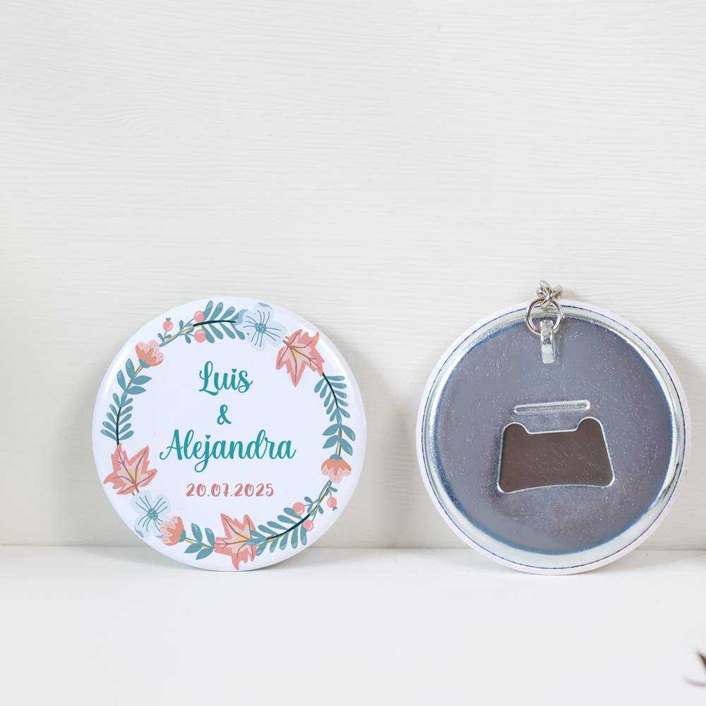 Llavero con abridor personalizado "Summer" Detalles de Boda - Llaveros Abrebotellas Personalizados Boda