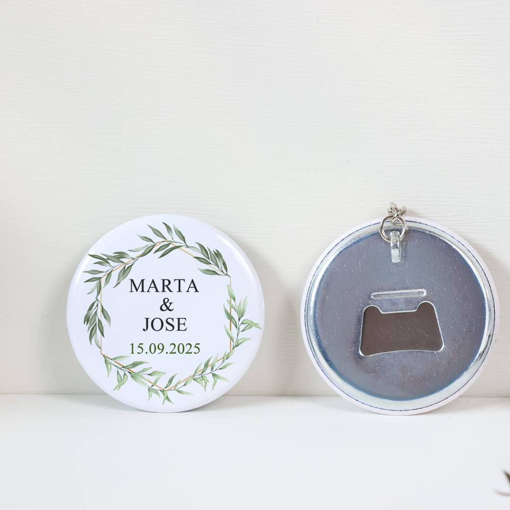 Llavero con abridor personalizado "Sun" Detalles de Boda - Llaveros Abrebotellas Personalizados Boda