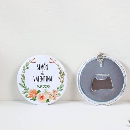 Llavero con abridor personalizado "Macedonia" Detalles de Boda - Llaveros Abrebotellas Personalizados Boda