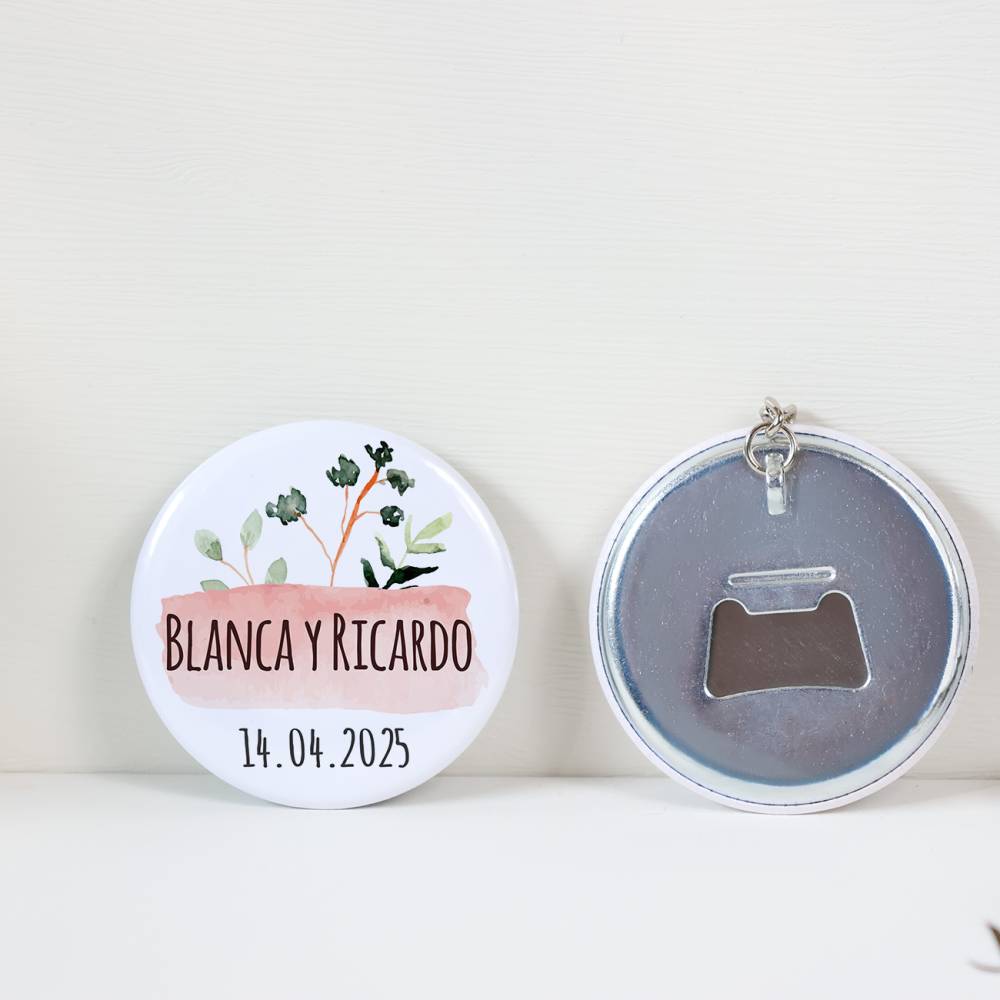 Llavero con abridor personalizado "Prado" Detalles de boda - Llaveros Abrebotellas Personalizados Boda