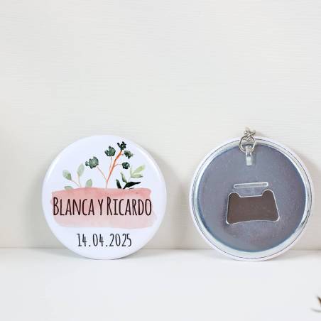Llavero con abridor personalizado "Prado" Detalles de boda - Llaveros Abrebotellas Personalizados Boda