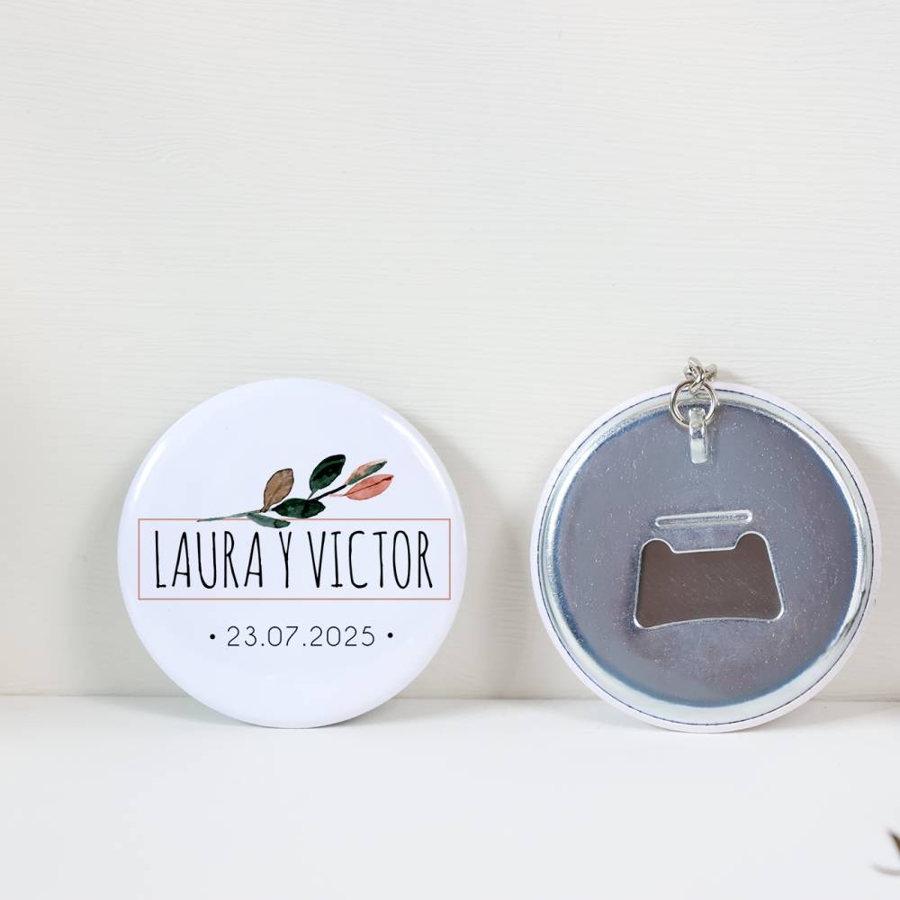 Llavero con abridor personalizado "Ocaso" Detalles de boda - Llaveros Abrebotellas Personalizados Boda