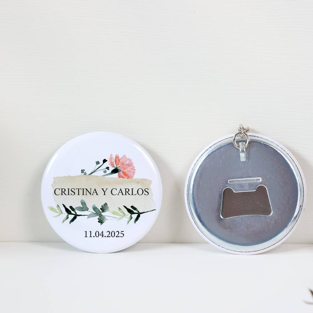 Llavero con abridor personalizado "Luna" Detalles de boda - Llaveros Abrebotellas Personalizados Boda
