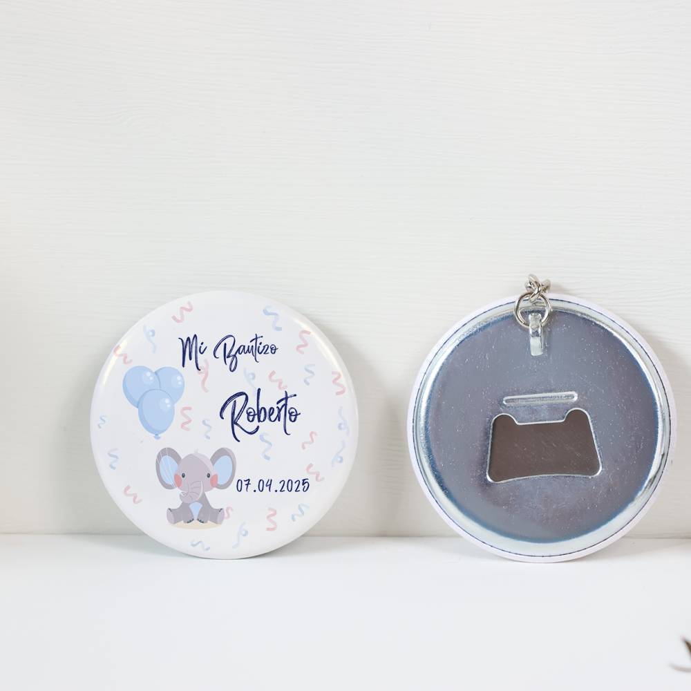 Llavero con abridor personalizado "Elegante niño" Detalles bautizo - Llaveros Abrebotellas Personalizados Bautizo
