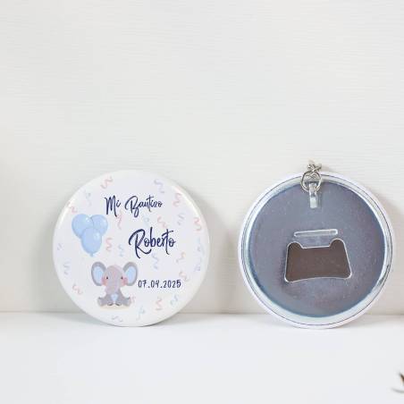 Llavero con abridor personalizado "Elegante niño" Detalles bautizo - Llaveros Abrebotellas Personalizados Bautizo