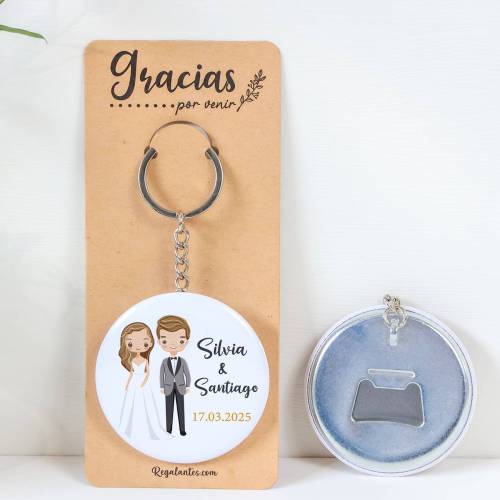 Llavero con abridor personalizado "Lemonnade" Detalles de boda - Llaveros Abrebotellas Personalizados Boda