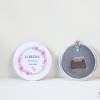 Llavero con abridor personalizado "Huellas niña" Detalles bautizo - Llaveros Abrebotellas Personalizados Bautizo