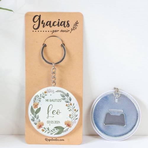 Llavero con abridor personalizado "Arco" Detalles bautizo - Llaveros Abrebotellas Personalizados Bautizo