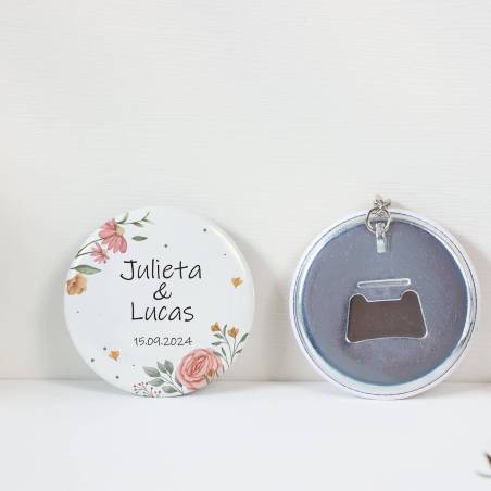 Llavero con abridor personalizado "Paz" Detalles de boda - Llaveros Abrebotellas Personalizados Boda