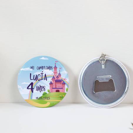 Llavero con abridor personalizado "Princesas" Detalles de cumpleaños - Regalos personalizables cumpleaños