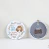 Llavero de chapa abridor personalizado Cristina para comunión - Llaveros Abrebotellas Personalizados Comunión