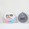 Llavero con abridor personalizado "Mellizos" Detalles de comunión - Llaveros Abrebotellas Personalizados Comunión