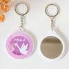 Llavero con espejo personalizado "Cigüeña" Detalles bautizo - Llaveros Espejos Personalizados Bautizo