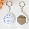Llavero con espejo personalizado "Huellas niño" Detalles bautizo - Llaveros Espejos Personalizados Bautizo