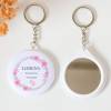 Llavero con espejo personalizado "Huellas niña" Detalles bautizo - Llaveros Espejos Personalizados Bautizo