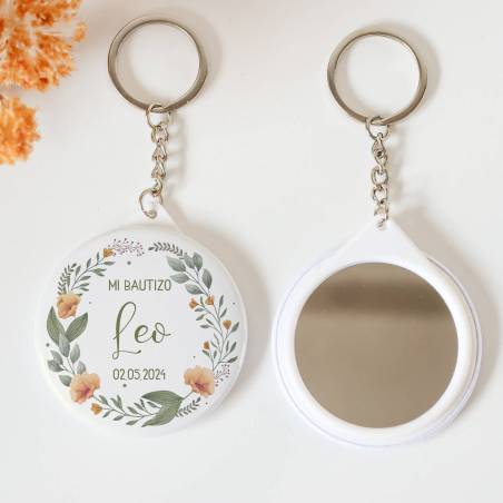 Llavero con espejo personalizado "Arco" Detalles bautizo - Llaveros Espejos Personalizados Bautizo