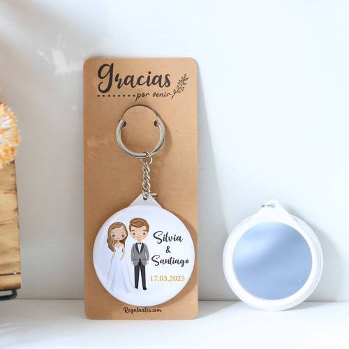 Llavero con espejo personalizado "Lemonnade" Detalles boda - Llaveros Espejos Personalizados Boda