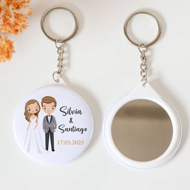Llavero con espejo personalizado "Lemonnade" Detalles boda - Llaveros Espejos Personalizados Boda