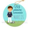 Etiqueta Comunión Personalizada Niño Fútbol - Pegatinas Y Etiquetas Personalizadas Comunión