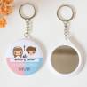 Llavero con espejo personalizado "Mellizos" Detalles comunión - Llaveros Espejos Personalizados Comunión