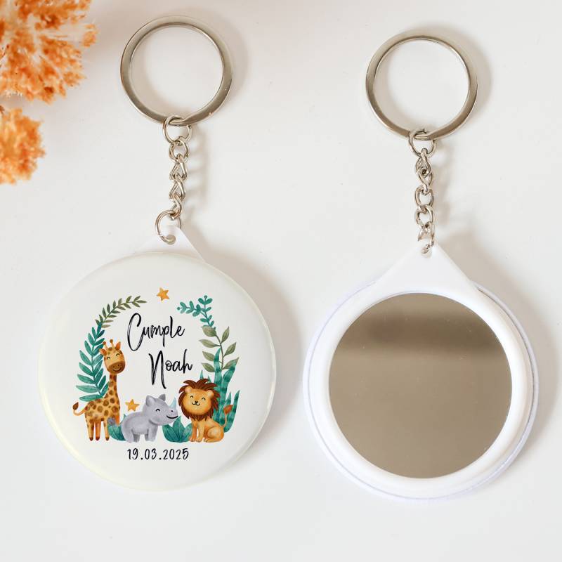 Llavero con espejo personalizado "Selva" Detalles cumpleaños - Regalos personalizables cumpleaños