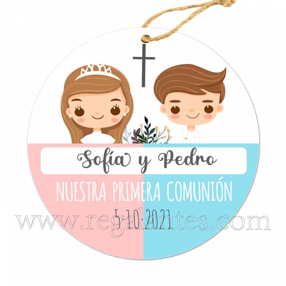 Etiqueta Comunión Personalizada Niño y Niña Mellizos - Pegatinas Y Etiquetas Personalizadas Comunión
