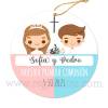 Etiqueta Comunión Personalizada Niño y Niña Mellizos - Pegatinas Y Etiquetas Personalizadas Comunión