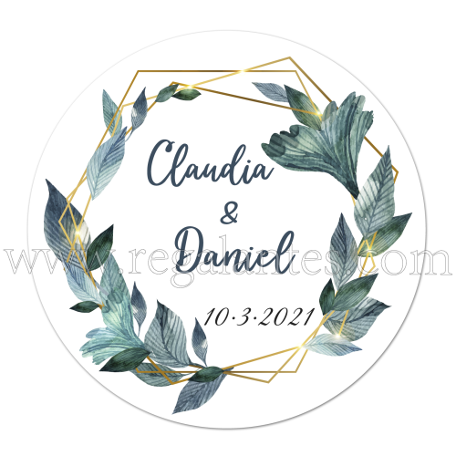 Etiqueta Boda Personalizada Diana - Pegatinas Y Etiquetas Personalizadas boda